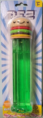 (image for) PEZ Treats Hamburger Bubble Wand Mint on Card