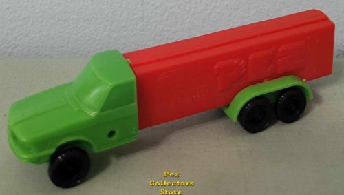 (image for) C4 Green Cab Red 3.9 Austria Trailer C Series Truck Pez Rolling Wheels