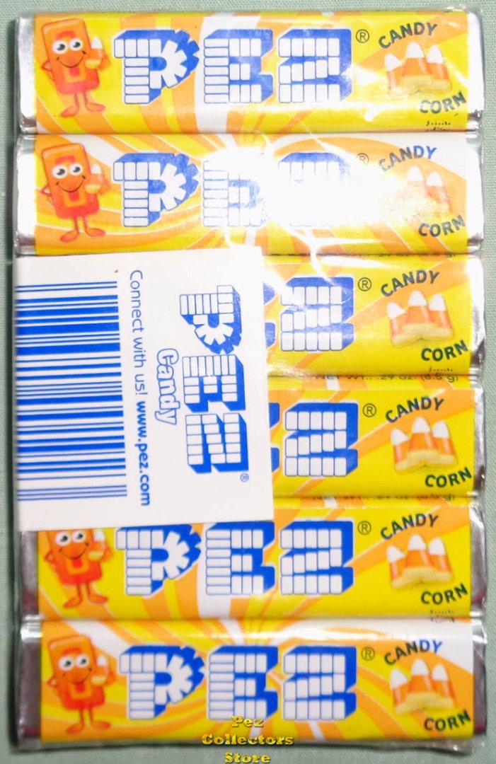 (image for) 1 package of 6 rolls Candy Corn Flavor Pez Candy Refills - Click Image to Close