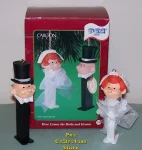 (image for) Carlton Cards Pez Bride and Groom Ornaments from 2001 with box