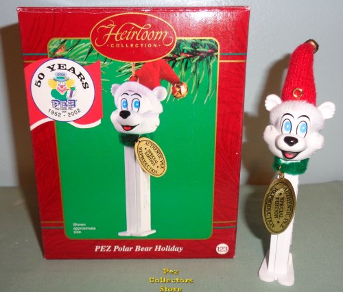 (image for) Carlton Cards Pez Polar Bear Ornament from 2002 with box