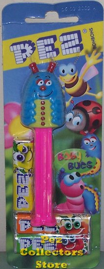 (image for) Caterpillar Pez on European Baby Bugz Card