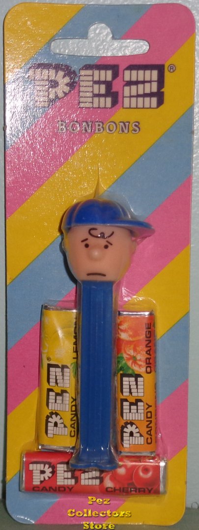 (image for) Charlie Brown with Frown Pez Mint on Euro Striped Card