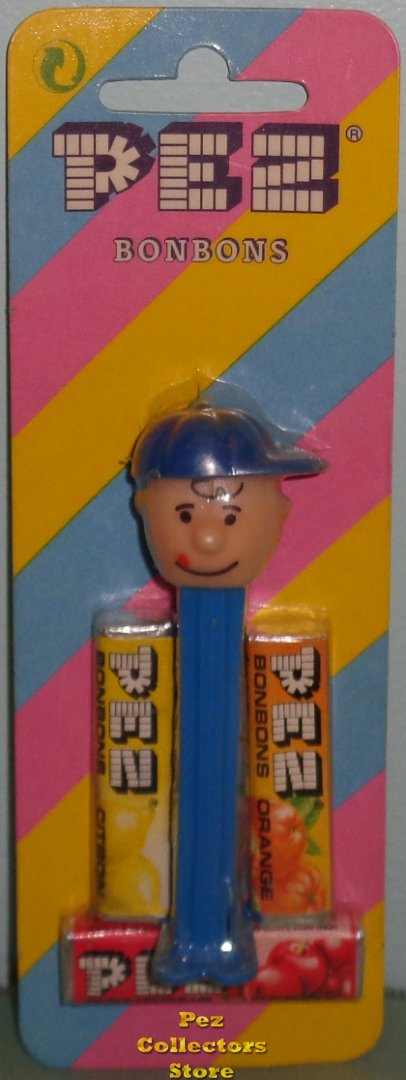 (image for) Charlie Brown with Tongue Pez Mint on Euro Striped Card