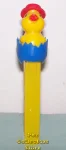 (image for) Dark Yellow Chick in Blue Soft Shell Egg Pez on Yellow NF No Patent Austria