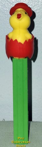 (image for) Chick in Egg Pez Red Soft Shell on Green No Feet Austria