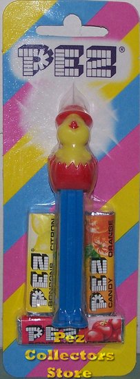 (image for) European Chick in Egg C Red Pointy Hard Shell Pez on Halo Card