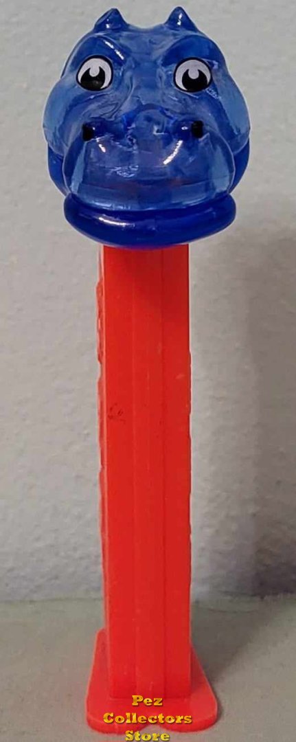 (image for) Kooky Zoo Blue Crystal Hippo Pez on Neon Red Stem Loose - Click Image to Close