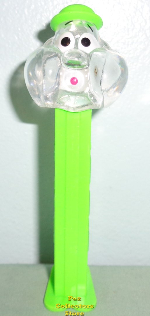(image for) Colorless Crystal Bubbleman on Neon Green Stem Pez Loose - Click Image to Close