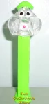 (image for) Colorless Crystal Bubbleman on Neon Green Stem Pez Loose