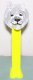 (image for) Colorless Clear Crystal Lion Kooky Zoo Pez on Neon Yellow Loose