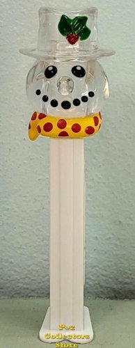 (image for) Colorless Crystal Head and Hat with Holly Snowman Pez Loose