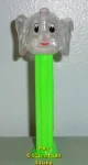 (image for) Colorless Clear Crystal Elephant Kooky Zoo Pez Neon Green Loose