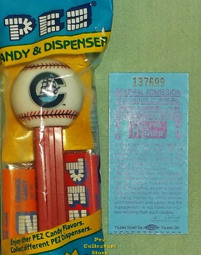(image for) Columbus Clippers Baseball Pez MIB with Game Ticket
