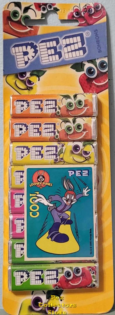 (image for) Euro Fruit Pez 8 pack w Cool Tunes Bugs Snowboarding Sticker