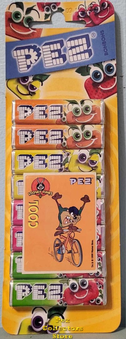 (image for) Euro Fruit Pez 8 pack w Cool Tunes Taz Cycling Sticker