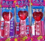 2009 Set of 3 Red Crystal Pez Short Valentine Hearts MIB