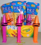 Crayola Crayon Pez - Orange, Pink and Purple MIB