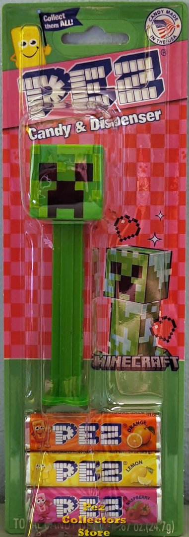 (image for) Exclusive 2026 Minecraft Creeper Pez Valentine's Day Card