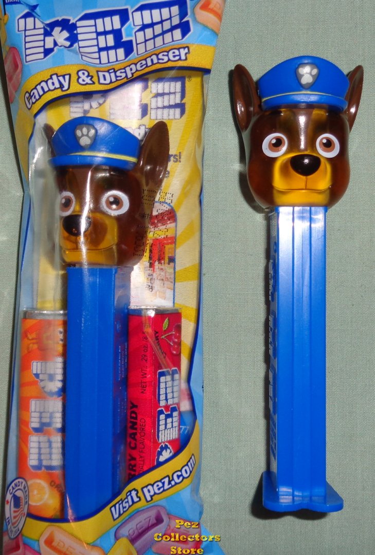 (image for) Crystal Paw Patrol Chase the German Shepherd Police Pup Pez MIB - Click Image to Close