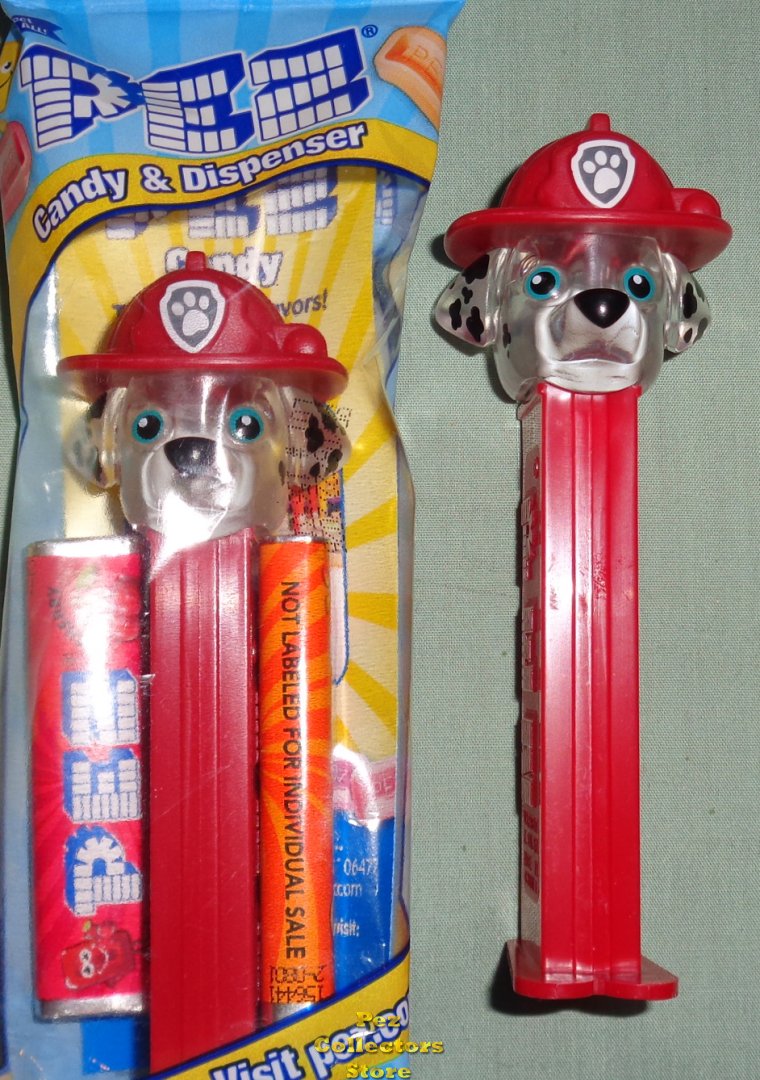 (image for) Crystal Paw Patrol Marshall - Firefighter Dalmatian Pup Pez MIB - Click Image to Close