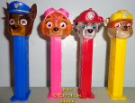 Paw Patrol Crystal Chase, Marshall, Skye and Rubble Pez Loose
