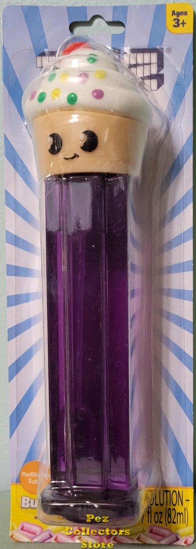 (image for) PEZ Treats Cupcake Bubble Wand Mint on Card