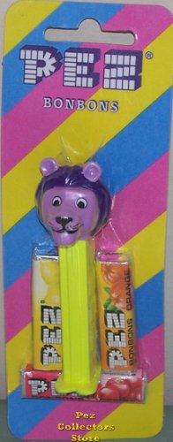 (image for) Kooky Zoo David Lion Pez mint on Stripped European Card