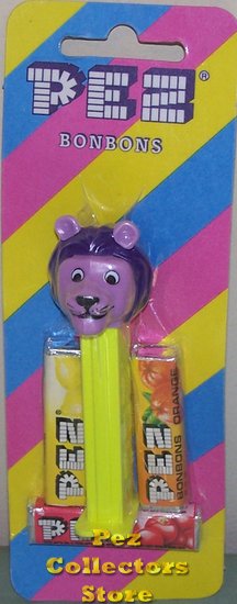 (image for) Kooky Zoo David Lion Pez mint on Stripped European Card