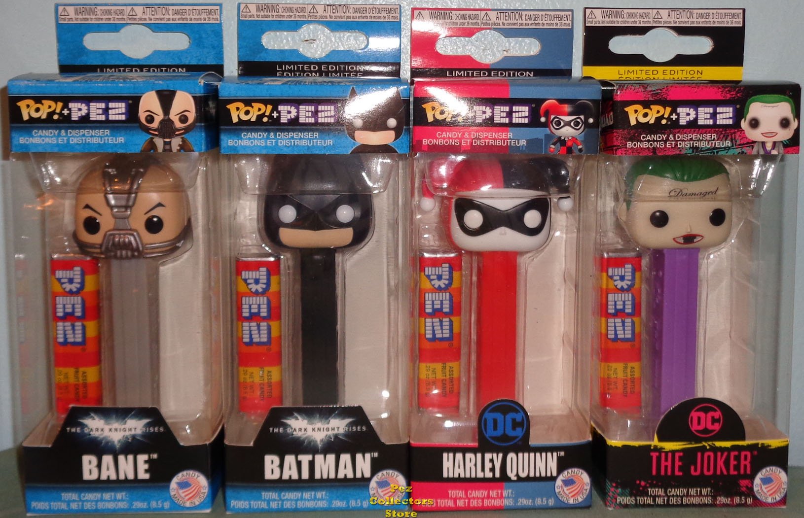 (image for) DC Bundle - Batman, Bane, Suicide Joker, Harley Quinn POP!+PEZ