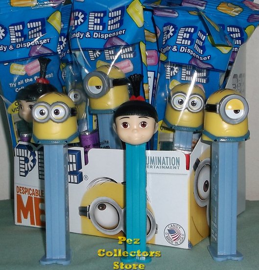 (image for) Despicable Me Pez set Minions Dave, Stuart and Agnes - Click Image to Close