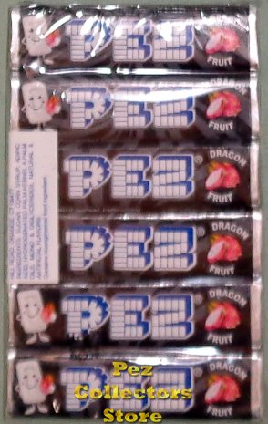 (image for) 1 package of 6 rolls Dragon Fruit Flavor Color-Free Pez Candy Refills