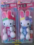 Hello Kitty Plush Easter Pez Pair With Bunny Ears and Bows MOC Pink Background (image for) Hello Kitty Plush Easter Pez Pair With Bunny Ears and Bows MOC Pink Background