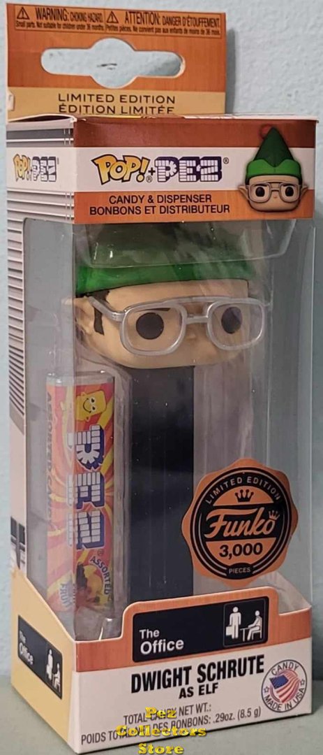 (image for) Funko Limited Edition Dwight Schrute as Elf POP PEZ 3000 made