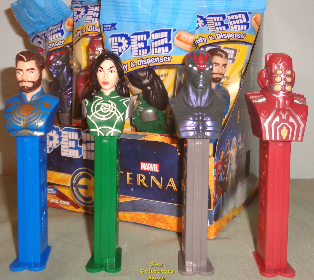 (image for) Ikaris, Sersi, Kro and Celestial Marvel Eternals Pez Set MIB - Click Image to Close