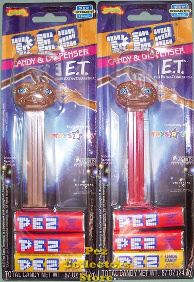 (image for) 2 ET Pez Red and Brown Mint on ToysRUS Cards