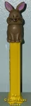 (image for) 2025 European Easter Bunny Full Body Brown Rabbit Pez on Yellow Stem