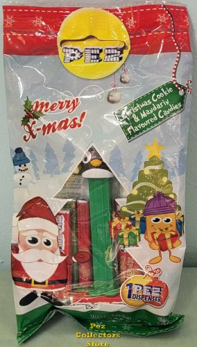 (image for) European Merry X-mas Penguin Pez Christmas Cookie and Mandarin Candy Bag