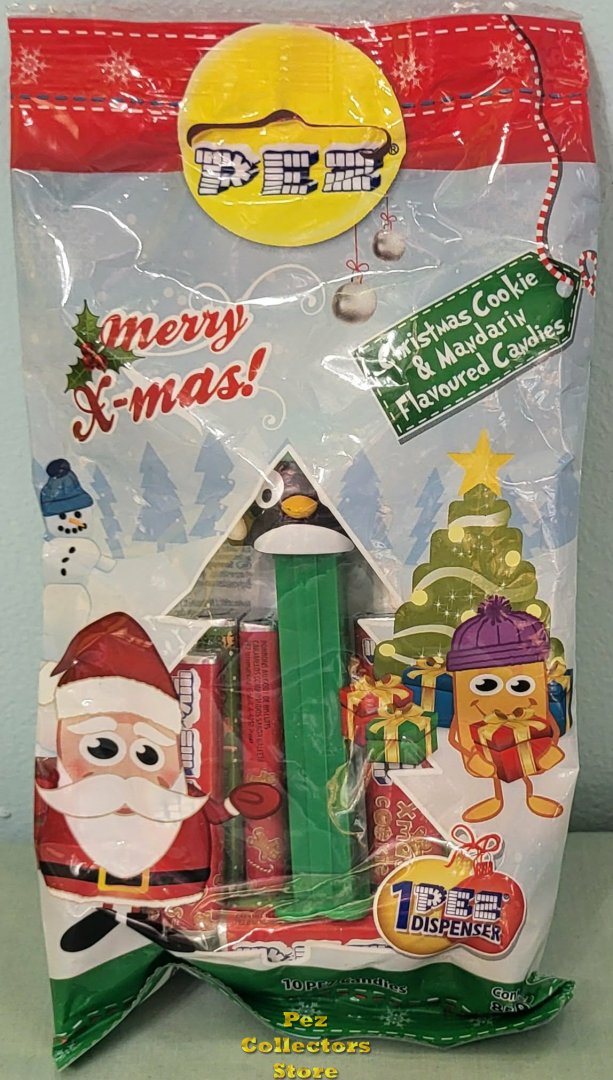 (image for) European Merry X-mas Penguin Pez Christmas Cookie and Mandarin Candy Bag