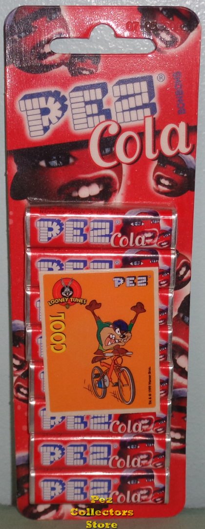 (image for) European Pez Cola 8 pack with Cycling Taz Riding Bike Sticker
