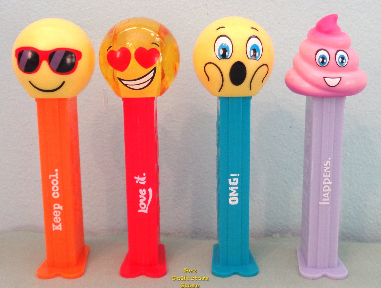 (image for) 2021 European Emoji Pez with Printed Stems Loose - Click Image to Close