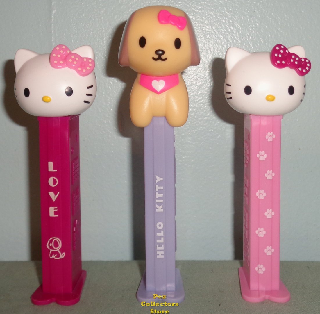 (image for) Hello Kitty Puppy Love and Paw Prints European Pez Set Loose - Click Image to Close