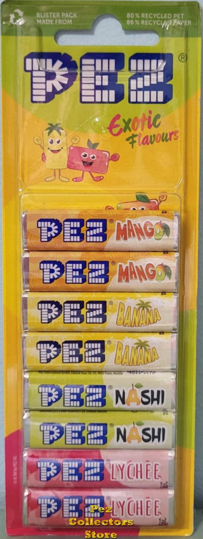 (image for) European Exotic Flavours Pez 8 Pack Card