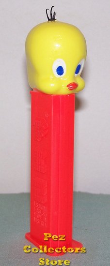 (image for) European Tweety Pez with molded eyelashes on Neon Red