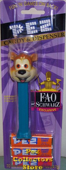 (image for) Blue Stem FAO Schwarz Bear Pez Mint on Exclusive Card - Click Image to Close
