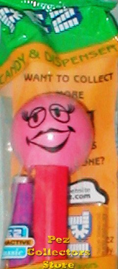 (image for) Batting Lashes Funky Face Pez on Red Stem MIP