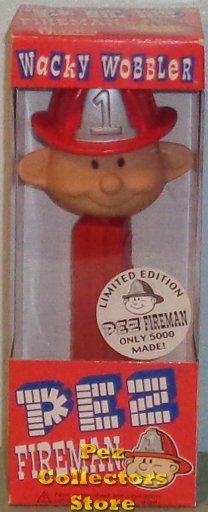 (image for) Pez Pal Fireman Wacky Wobbler In Package Limited Edition