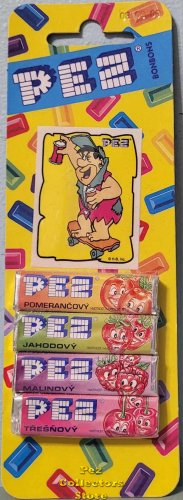 (image for) European Pez Candy 4 Refills with Fred Sticker from Flintstones