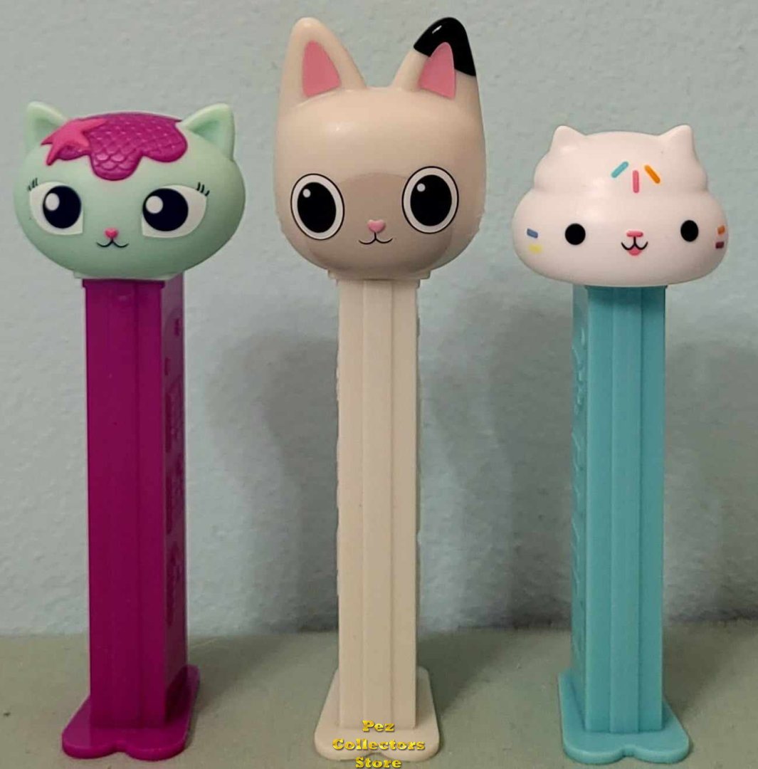 (image for) Gabby's Dollhouse Pez Set of 3 Pandy, Cakey and Mercat Loose SOS