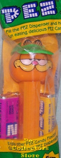 (image for) Garfield with Visor Pez Series I 4.9 stem MIB - Click Image to Close